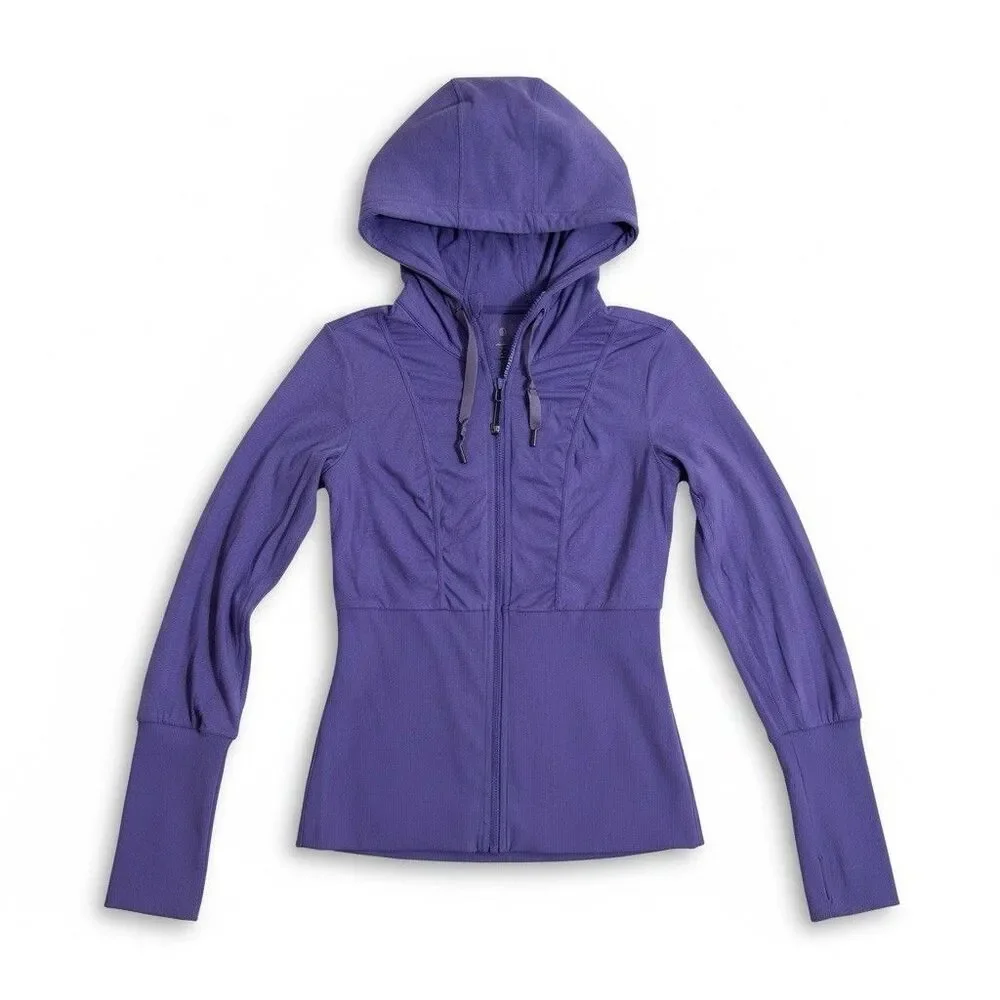 Lululemon Reversible Dance Studio Jacket Purple Thumbhole Hooded Women’s Size 6